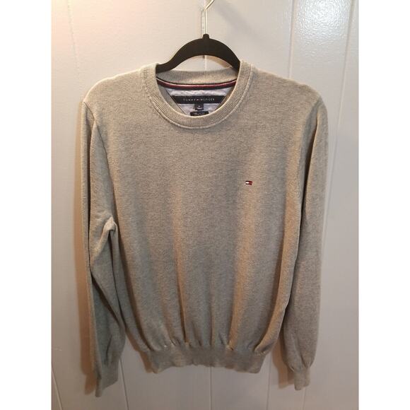 Tommy Hilfiger Mens‎ M  Gray Pima Cotton Crew Neck Pullover Sweater... - Picture 1 of 7